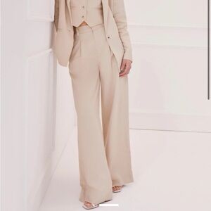 Something Navy Wide Leg Cream Pants